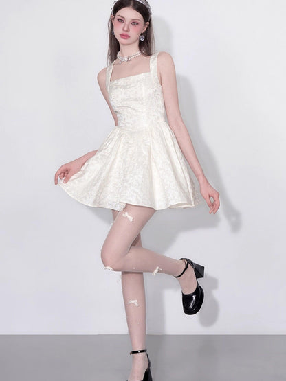 AFTADAWN Satin Jacquard V Waist A Line Women&