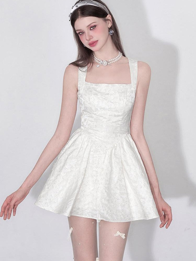 AFTADAWN Satin Jacquard V Waist A Line Women&