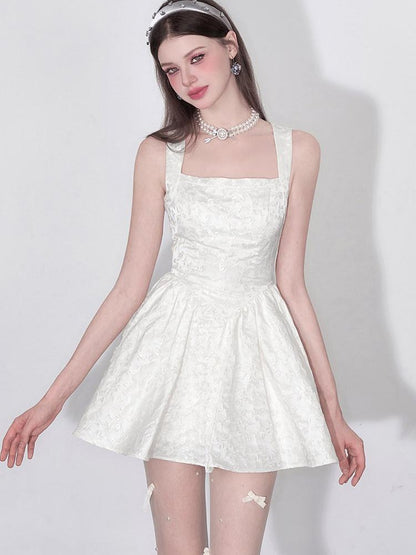 AFTADAWN Satin Jacquard V Waist A Line Women&