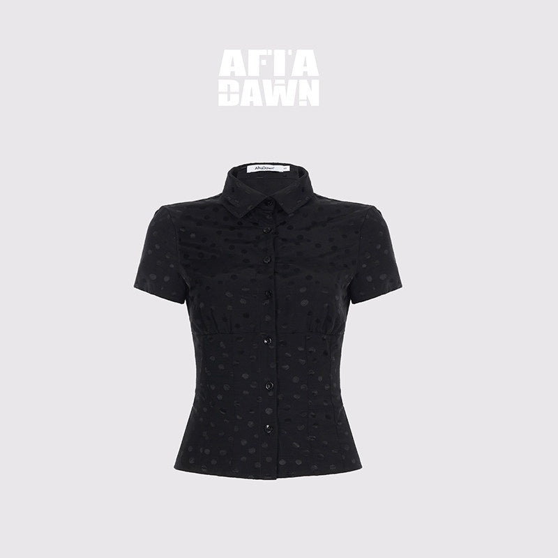 AFTADAWN_Satin_Sheen_Polka_Dot_Ruched_Collar_Waist_Cinch_Women&