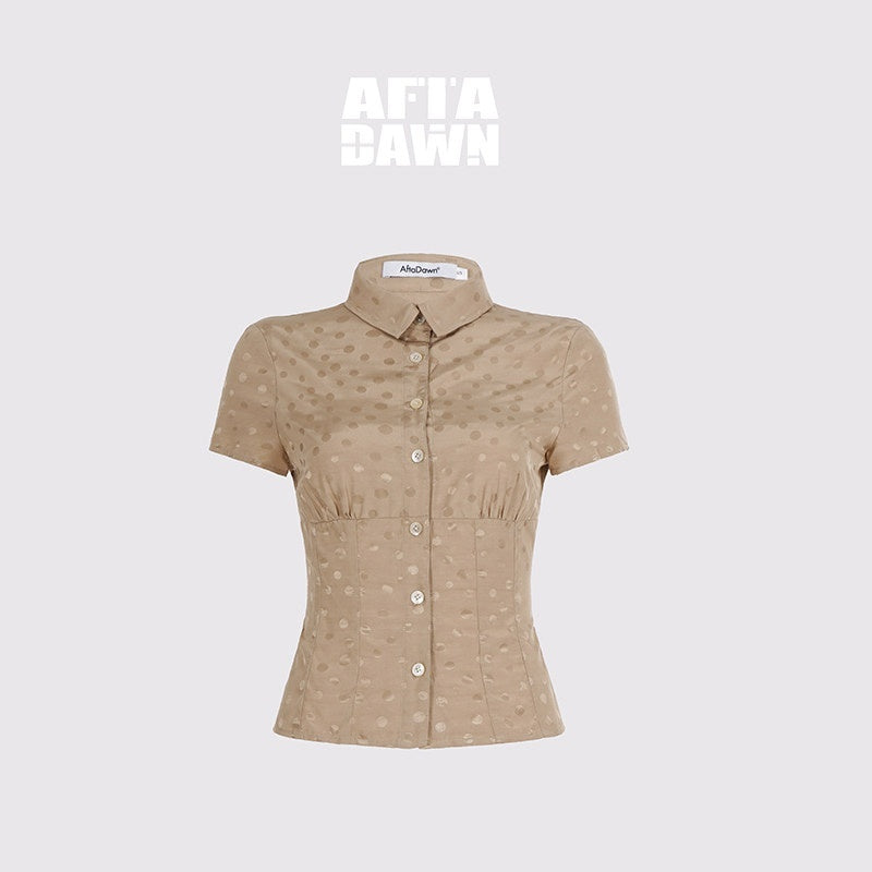 AFTADAWN_Satin_Sheen_Polka_Dot_Ruched_Collar_Waist_Cinch_Women&