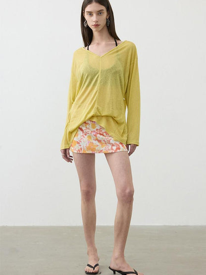 AFTADAWN Sequin Floral Print Low Waist A Line Women&