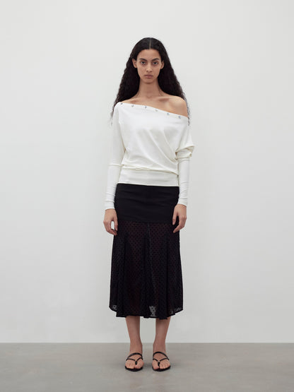 AFTADAWN Shaped Asymmetric One Shoulder Button Women&