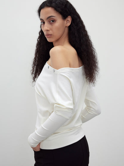 AFTADAWN Shaped Asymmetric One Shoulder Button Women&