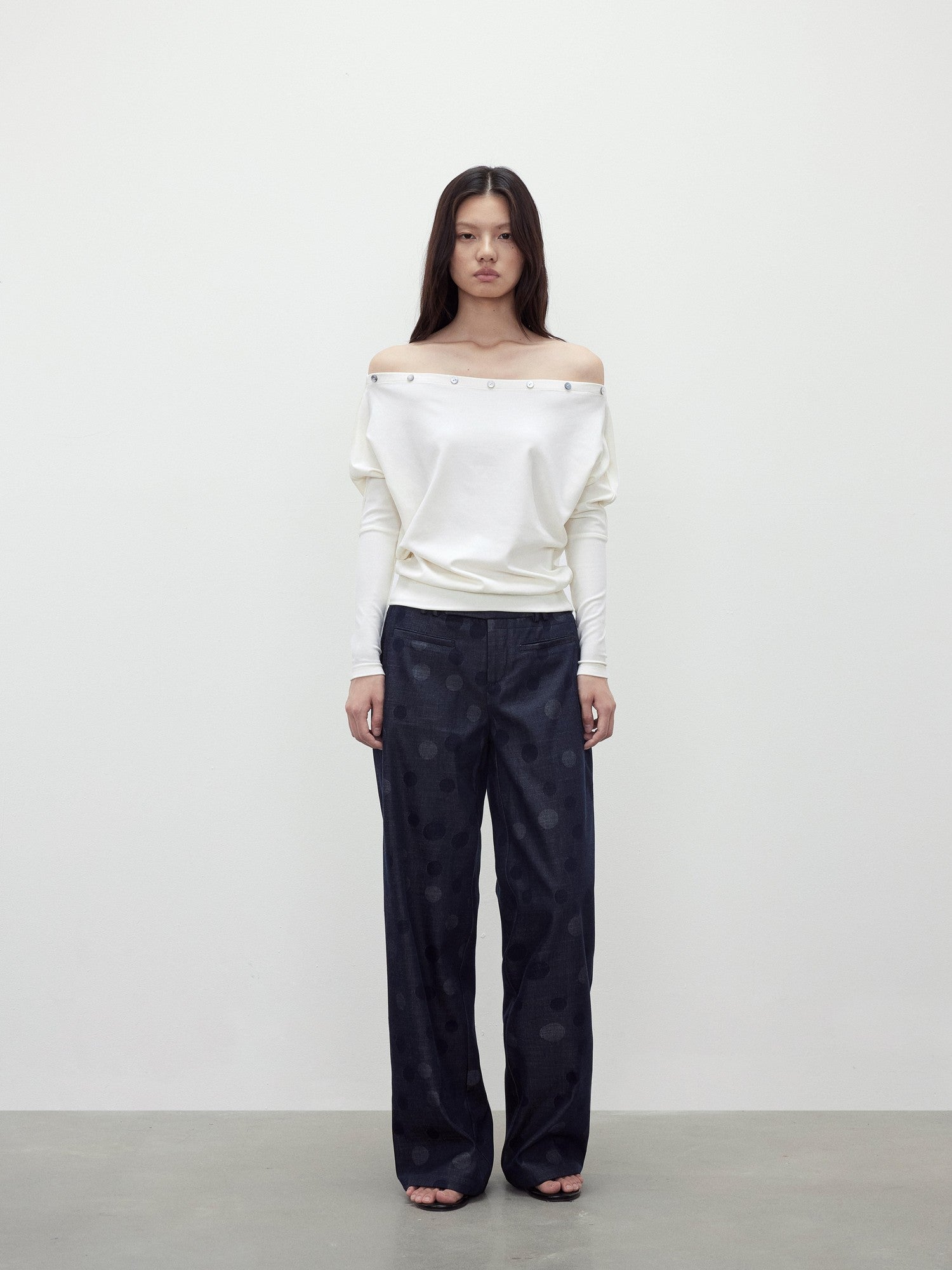 AFTADAWN Shaped Asymmetric One Shoulder Button Women&