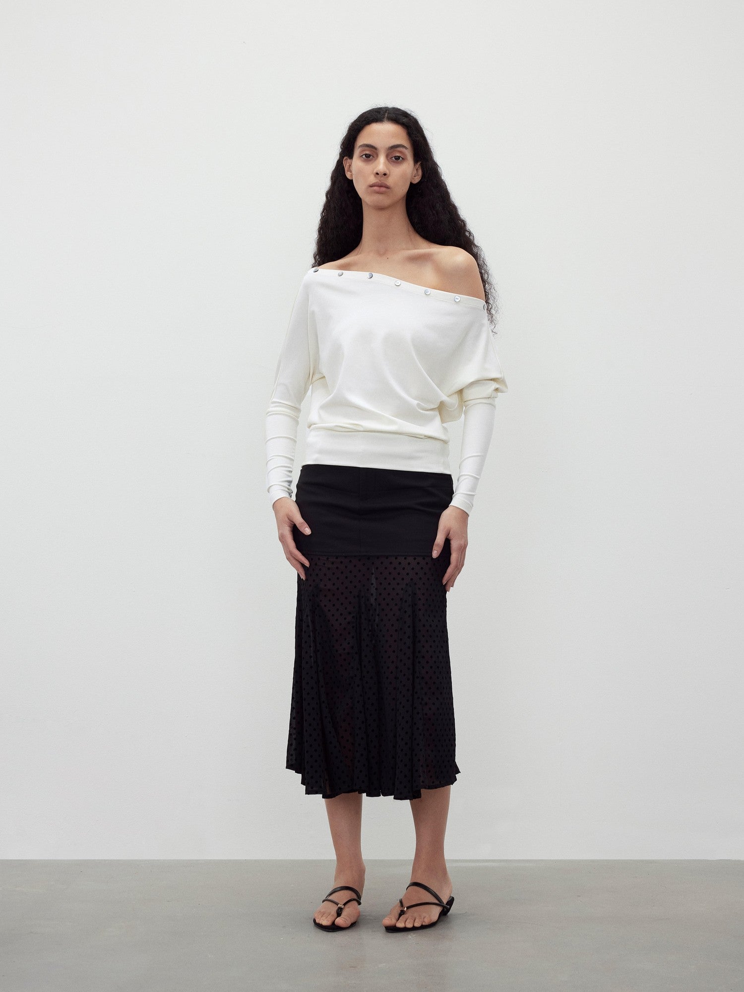 AFTADAWN Shaped Asymmetric One Shoulder Button Women&