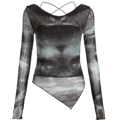 AFTADAWN_Sheer_Mesh_Blouse_With_Flounced_Hem_Skirt_Set_MISSTT
