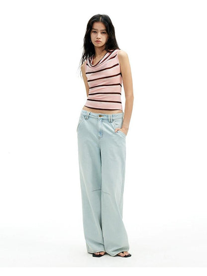 AFTADAWN Sheer Pleated Wide Stripe Multiway Off Shoulder Women&