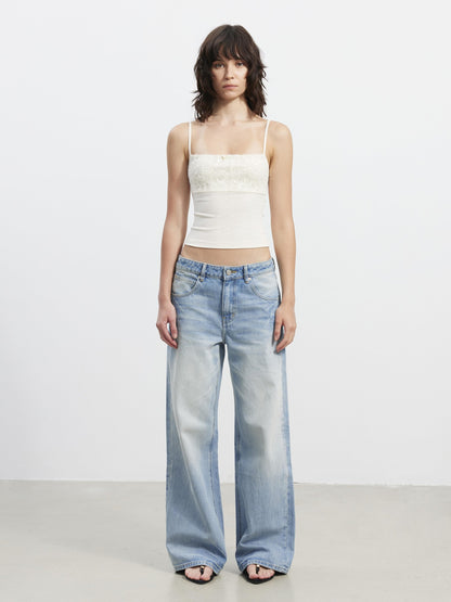 AFTADAWN Shimmer Sequin Embroidered Lace Square Neck Slim Women&