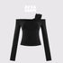 AFTADAWN_Side_Knot_Ruched_One_Shoulder_Spliced_Women&
