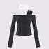 AFTADAWN_Side_Knot_Ruched_One_Shoulder_Spliced_Women&