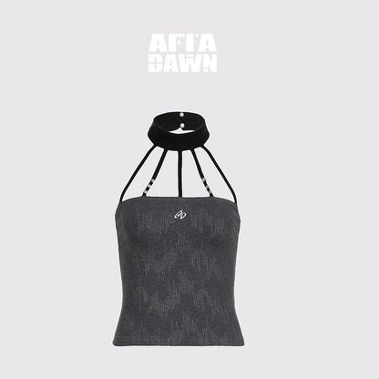 AFTADAWN_Silver_Foil_Embroidered_Halter_Slim_Women&