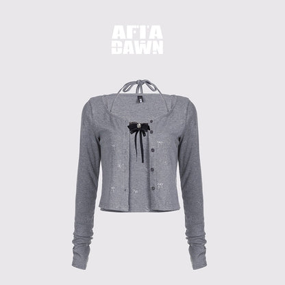AFTADAWN_Silver_Foil_Print_Bow_Tie_Removable_Straps_Women&
