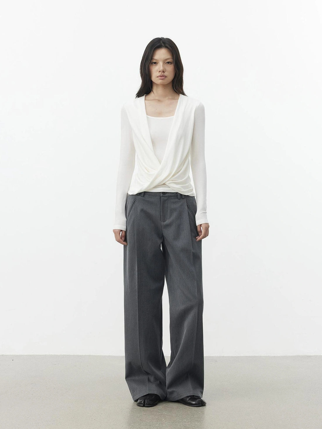 AFTADAWN Single Pleat Merino Wool Blend Trousers Pants