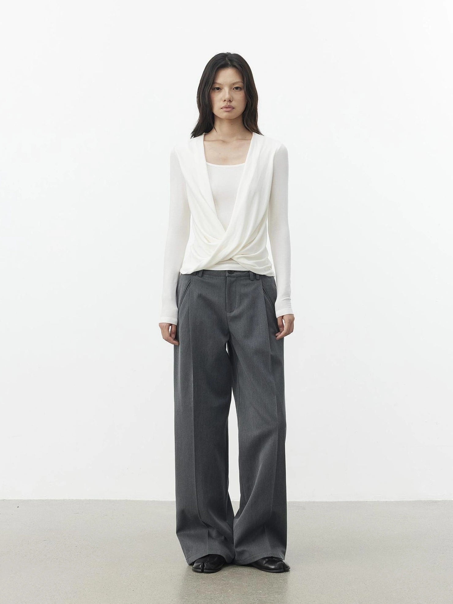 AFTADAWN Single Pleat Merino Wool Blend Trousers Pants