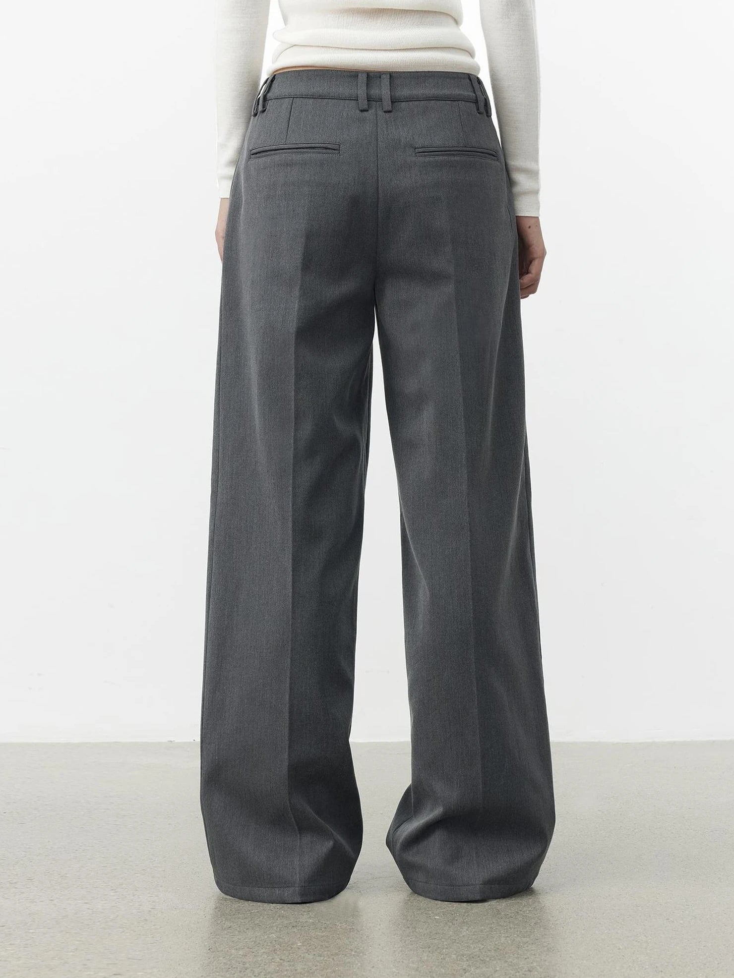 AFTADAWN Single Pleat Merino Wool Blend Trousers Pants