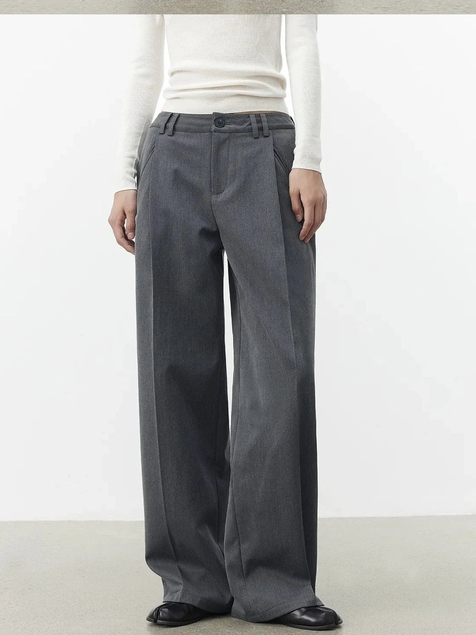 AFTADAWN Single Pleat Merino Wool Blend Trousers Pants