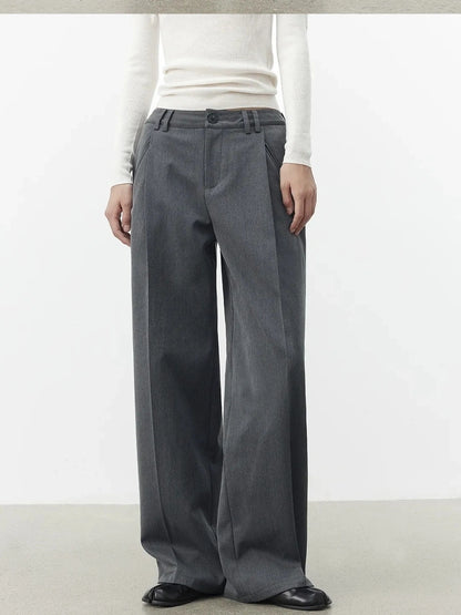 AFTADAWN Single Pleat Merino Wool Blend Trousers Pants