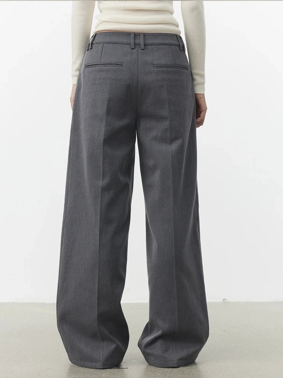 AFTADAWN Single Pleat Merino Wool Blend Trousers Pants