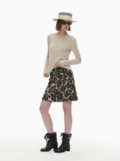 AFTADAWN Skin Friendly Lyocell Leopard Print A Line Women&