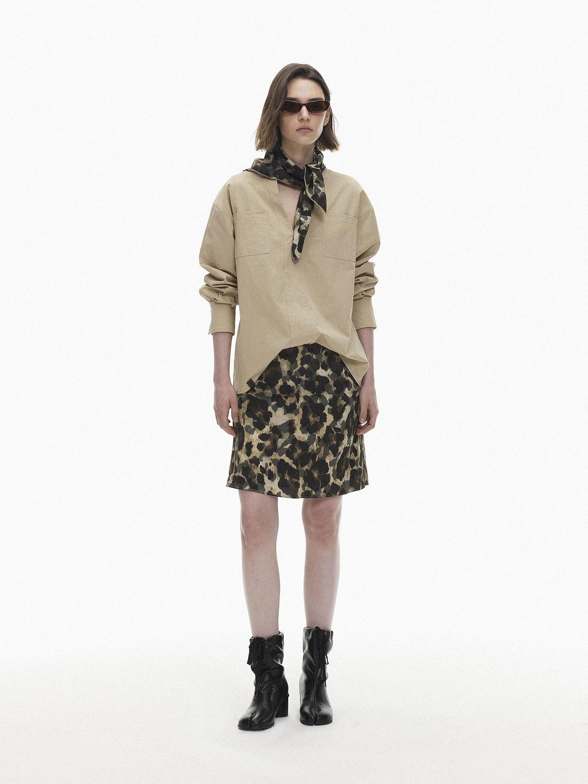 AFTADAWN Skin Friendly Lyocell Leopard Print A Line Women&