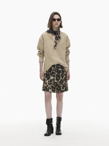 AFTADAWN Skin Friendly Lyocell Leopard Print A Line Women&