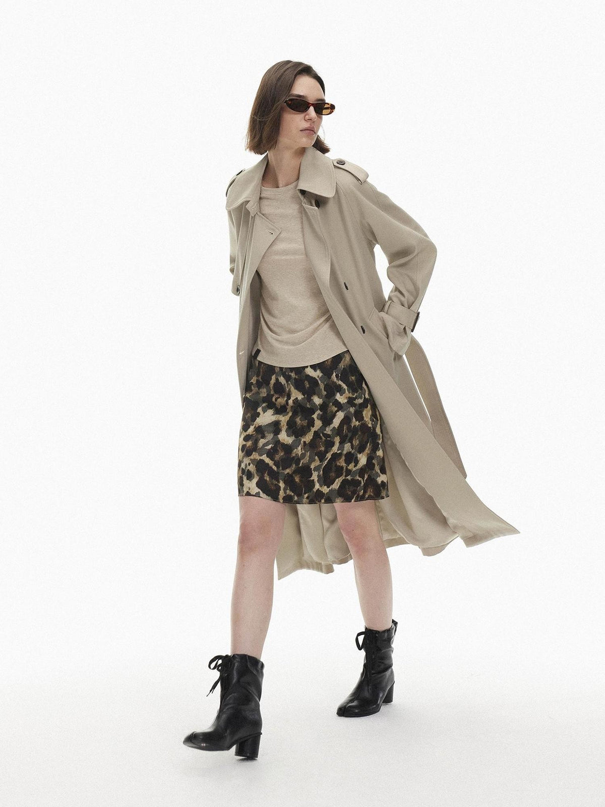AFTADAWN Skin Friendly Lyocell Leopard Print A Line Women&