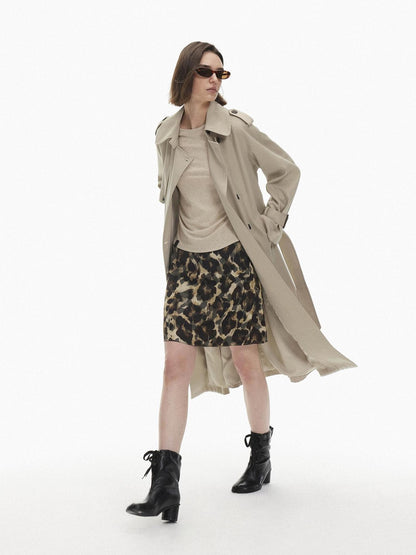 AFTADAWN Skin Friendly Lyocell Leopard Print A Line Women&