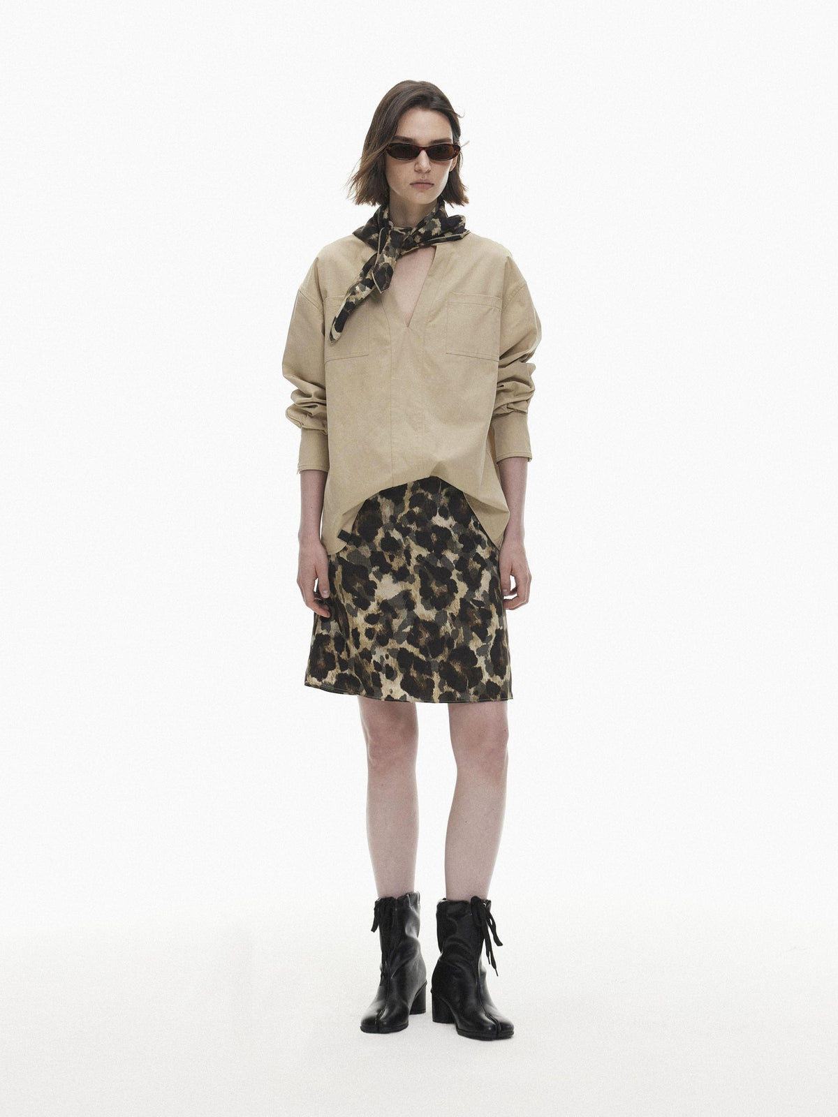 AFTADAWN Skin Friendly Lyocell Leopard Print A Line Women&