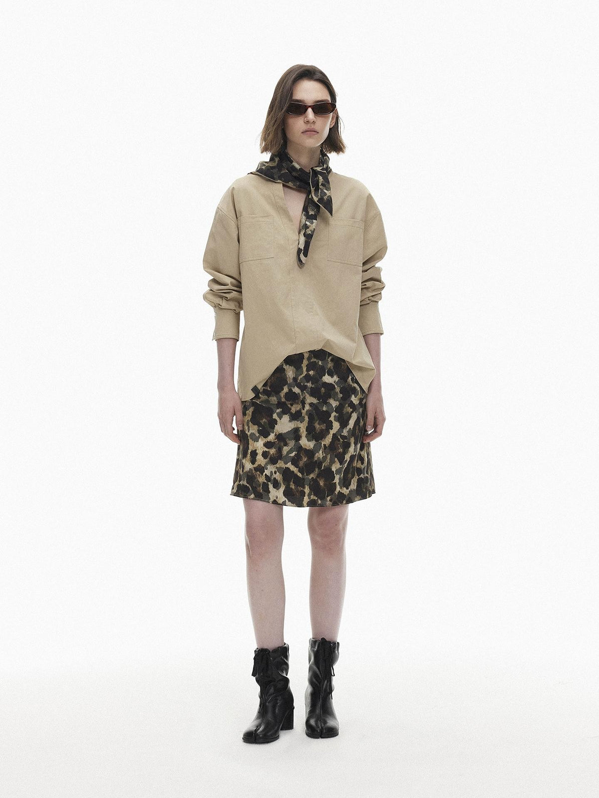 AFTADAWN Skin Friendly Lyocell Leopard Print A Line Women&
