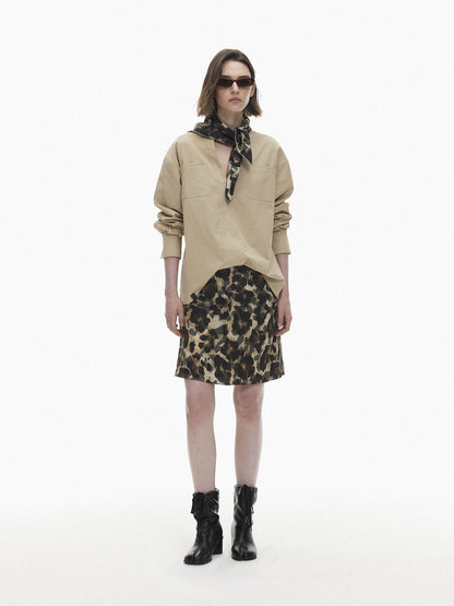 AFTADAWN Skin Friendly Lyocell Leopard Print A Line Women&
