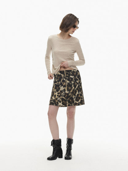 AFTADAWN Skin Friendly Lyocell Leopard Print A Line Women&