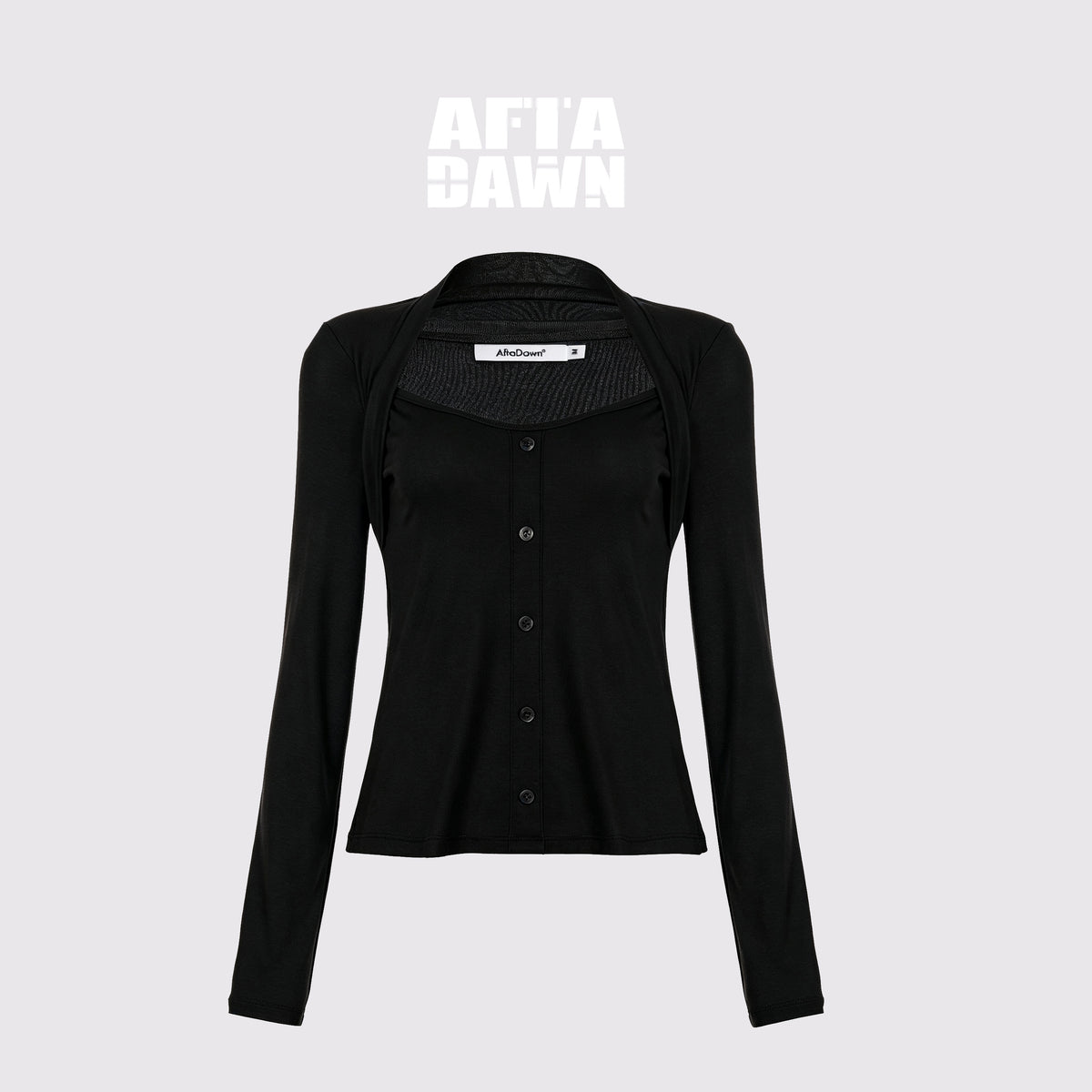AFTADAWN_Slim_Fit_Button_Front_Square_Neck_Tencel_Women&