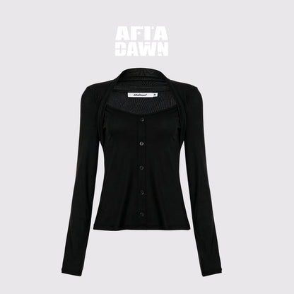 AFTADAWN_Slim_Fit_Button_Front_Square_Neck_Tencel_Women&