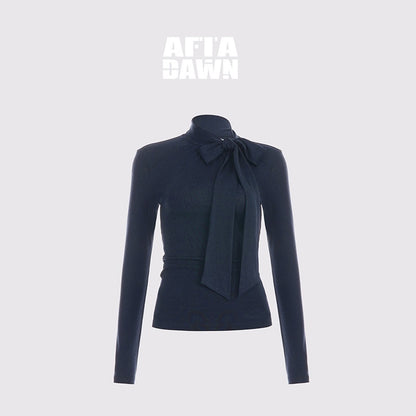 AFTADAWN_Slim_Fit_Lace_Up_Mock_Neck_Lyocell_Wool_Women&