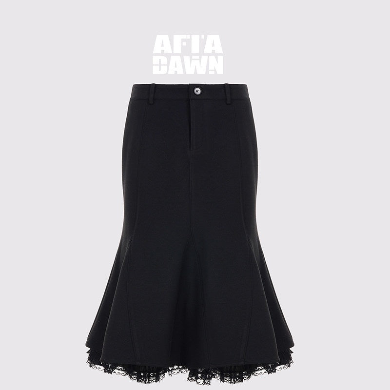 AFTADAWN_Slim_Lace_Panel_High_Waist_Front_Zipper_Women&