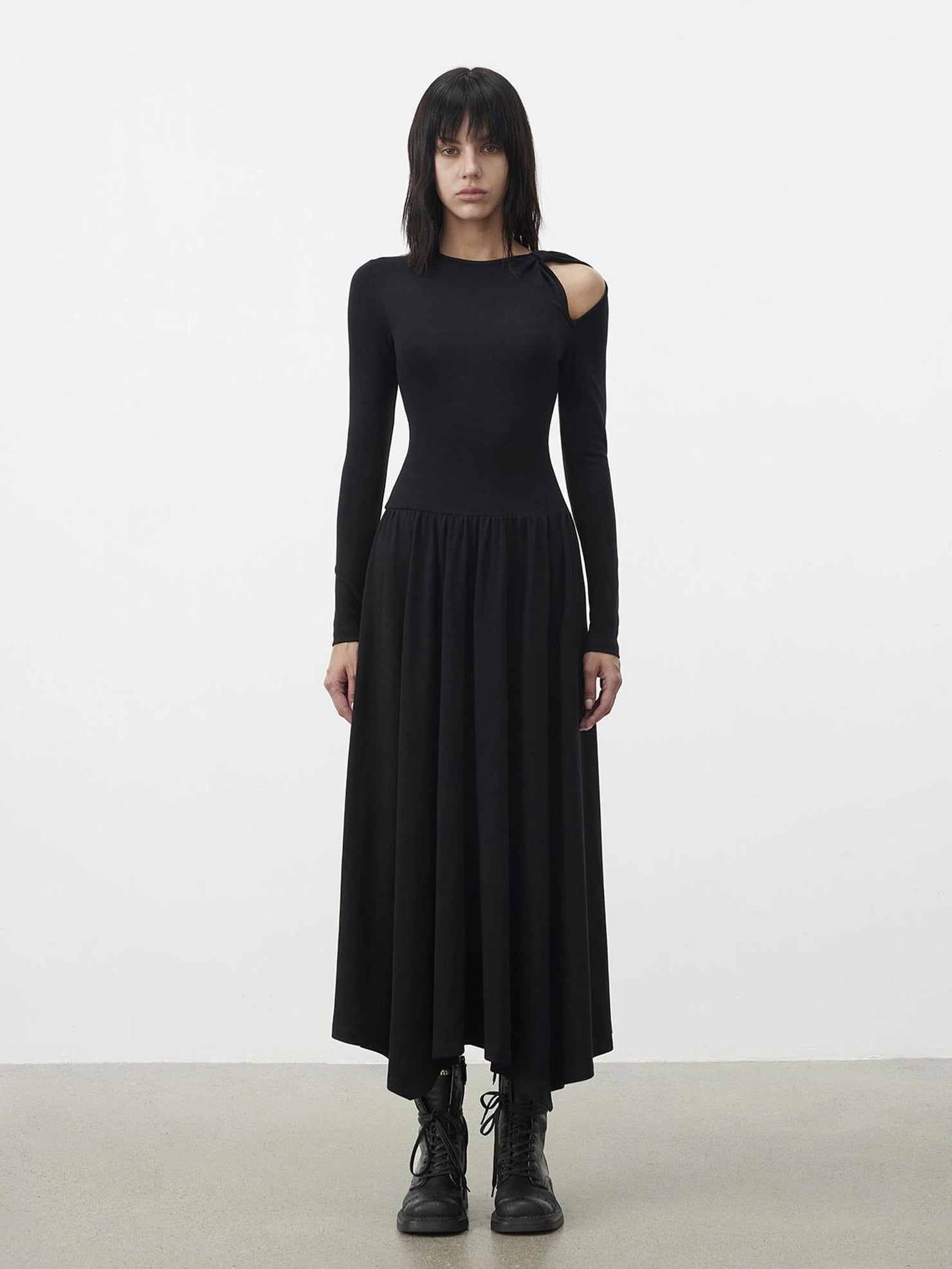 AFTADAWN Soft Cotton Blend Hollow Out Sleeve Dress Dresses