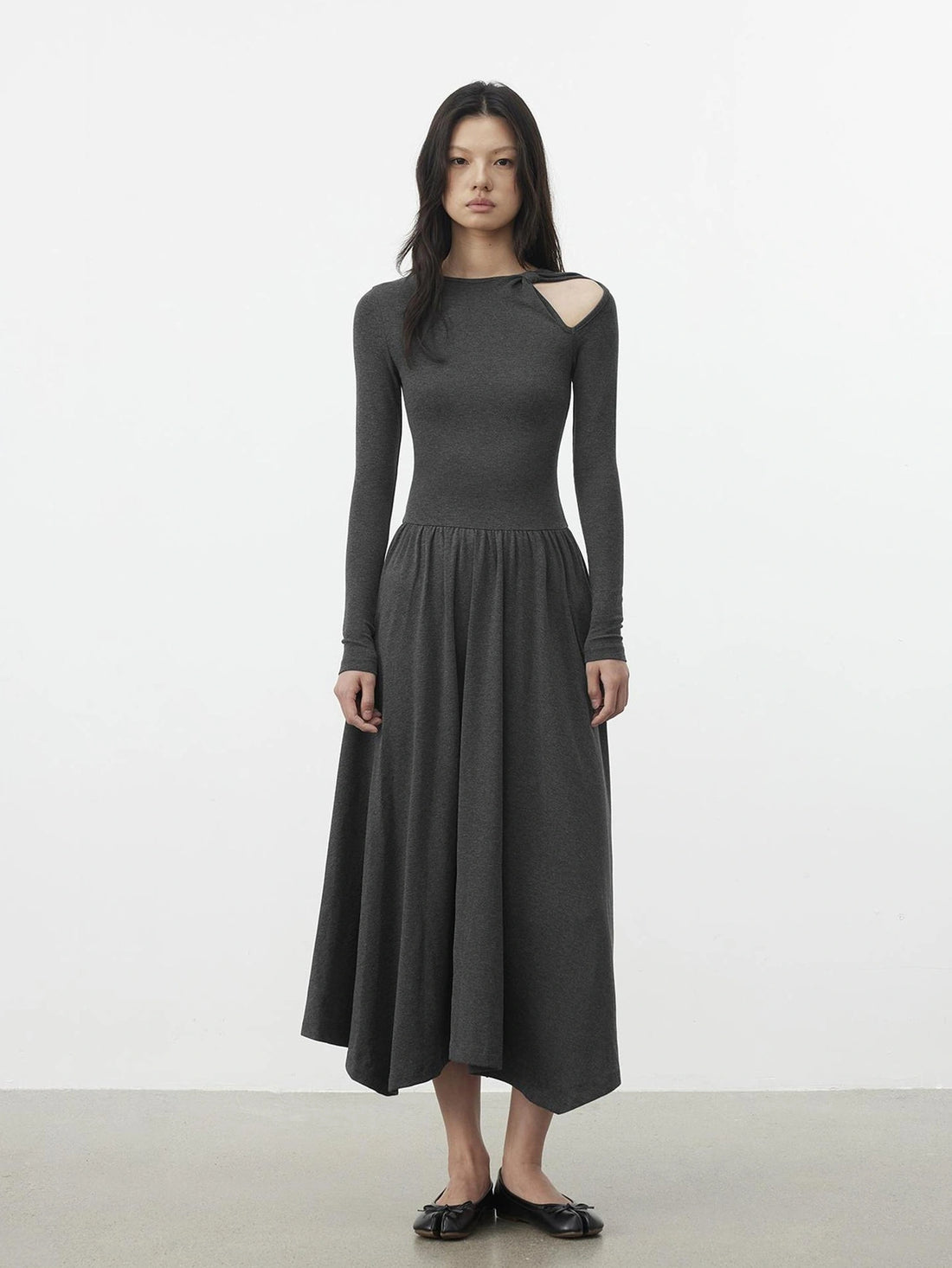 AFTADAWN Soft Cotton Blend Hollow Out Sleeve Dress Dresses