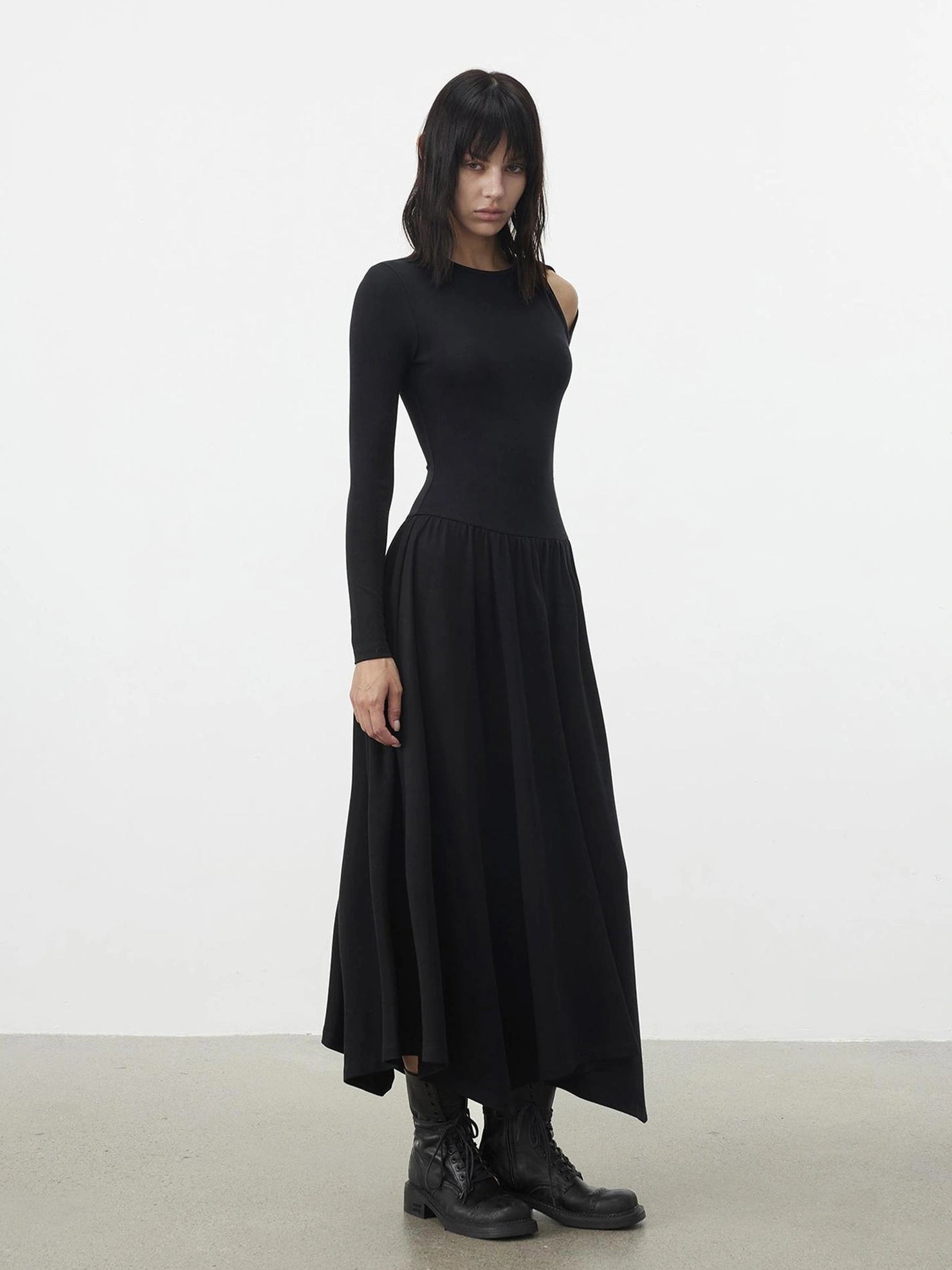 AFTADAWN Soft Cotton Blend Hollow Out Sleeve Dress Dresses