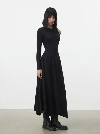 AFTADAWN Soft Cotton Blend Hollow Out Sleeve Dress Dresses