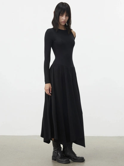 AFTADAWN Soft Cotton Blend Hollow Out Sleeve Dress Dresses