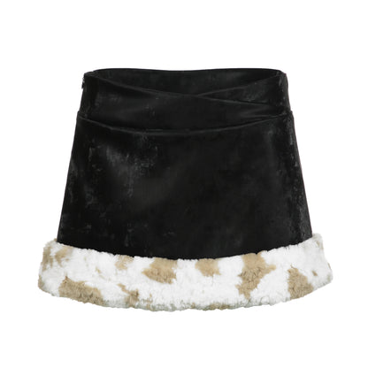 AFTADAWN_Soft_Fur_Collar_Detachable_Buckle_Double_Zipper_Colorblock_Women&