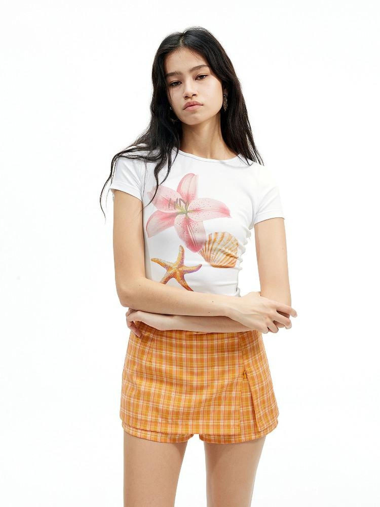 AFTADAWN Soft Touch Floral Print Slim Fit Women&