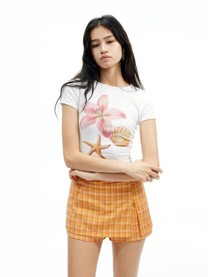 AFTADAWN Soft Touch Floral Print Slim Fit Women&
