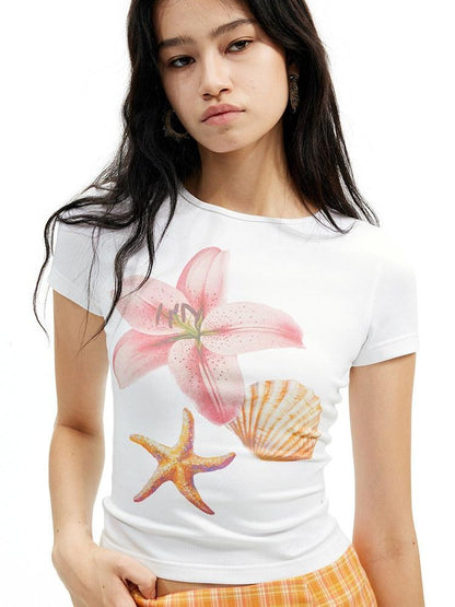 AFTADAWN Soft Touch Floral Print Slim Fit Women&