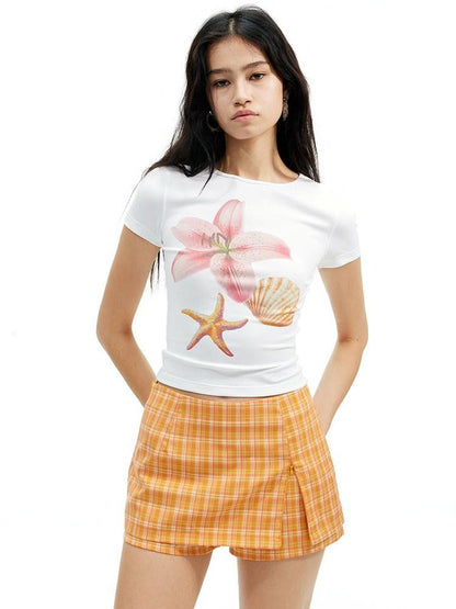 AFTADAWN Soft Touch Floral Print Slim Fit Women&
