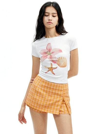 AFTADAWN Soft Touch Floral Print Slim Fit Women&