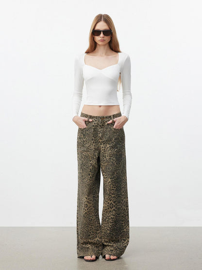 AFTADAWN Soft Touch Square Neck Slim Cropped Women&