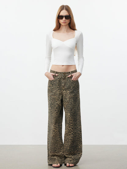 AFTADAWN Soft Touch Square Neck Slim Cropped Women&