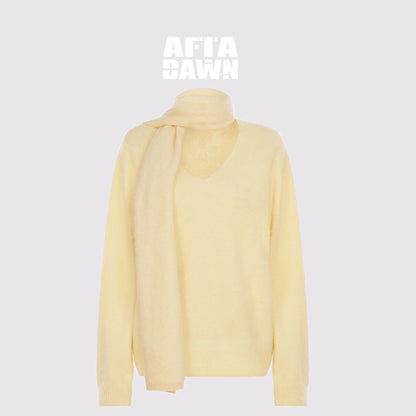 AFTADAWN_Soft_V-Neck_Cashmere_Wool_Sweater_With_Scarf_MISSTT